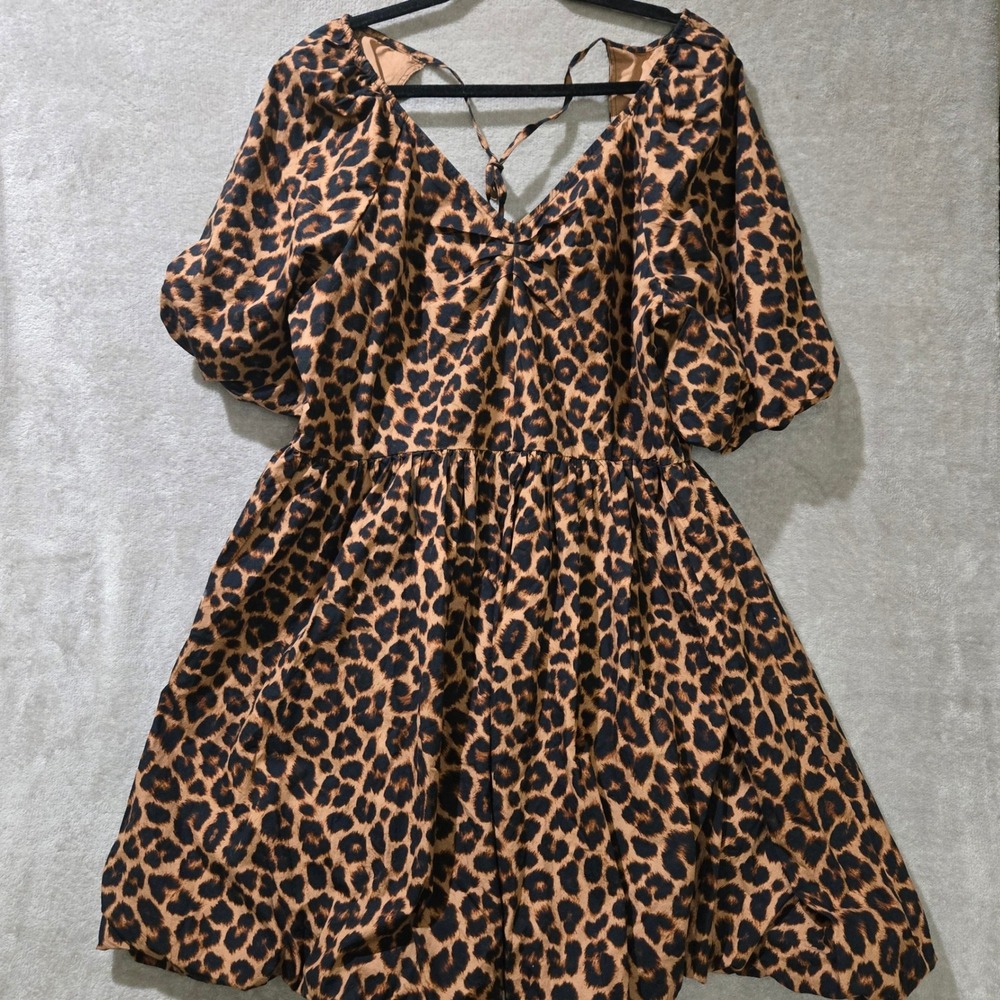 Universal Thread Leopard Print Mini Dress in Brown and Black